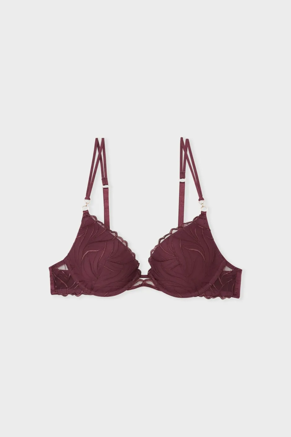 ETAM Push Up|Sujetador N.2: el push-up escote pronunciado con bordado floral MORADO