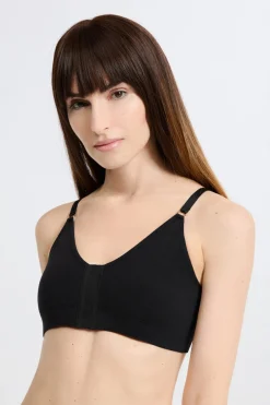 ETAM Sujetadores Post-Mastectomía|Bralette|Sujetador post-mastectomía de algodón NEGRO