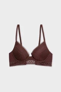 ETAM Lencería De Novia|Sujetadores De Encaje|Sujetador push-up CHOCOLATE