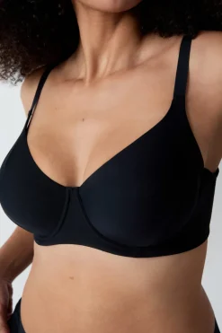 ETAM Sujetadores Talla Grande: Copas D-G|Sujetadores Invisibles|Sujetador reductor sin relleno NEGRO
