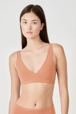 ETAM Bralette|Sin Aro|Sujetador reversible de algodón orgánico elástico ROSA EMPOLVADO