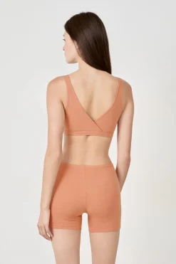 ETAM Bralette|Sin Aro|Sujetador reversible de algodón orgánico elástico ROSA EMPOLVADO