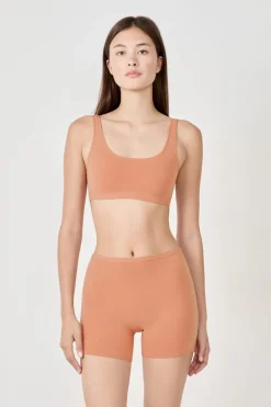 ETAM Bralette|Sin Aro|Sujetador reversible de algodón orgánico elástico ROSA EMPOLVADO