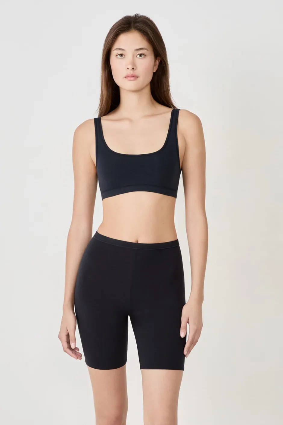 ETAM Bralette|Sin Aro|Sujetador reversible de algodón orgánico elástico NEGRO