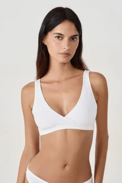 ETAM Lencería De Novia|Bralette|Sujetador reversible de algodón orgánico elástico BLANCO