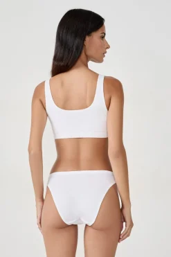 ETAM Lencería De Novia|Bralette|Sujetador reversible de algodón orgánico elástico BLANCO