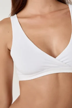 ETAM Lencería De Novia|Bralette|Sujetador reversible de algodón orgánico elástico BLANCO
