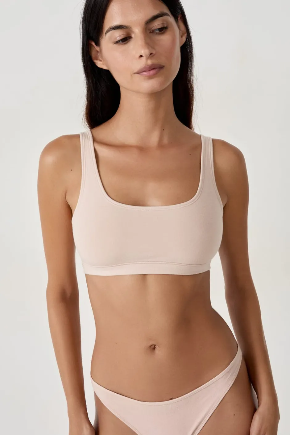ETAM Lencería De Novia|Bralette|Sujetador reversible de algodón orgánico elástico PIEL