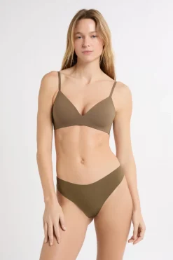 ETAM Sujetadores Talla Grande: Copas D-G|Sujetadores Invisibles|Sujetador sin aros de copas finas de microfibra VERDE
