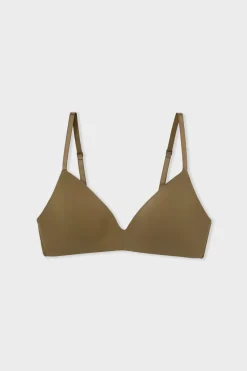 ETAM Sujetadores Talla Grande: Copas D-G|Sujetadores Invisibles|Sujetador sin aros de copas finas de microfibra VERDE