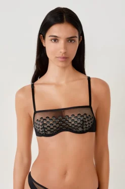 ETAM Sujetadores Talla Grande: Copas D-G|Balconette|Sujetador sin aros de encaje NEGRO
