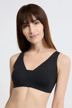 ETAM Sujetadores Post-Mastectomía|Bralette|Sujetador sin aros post-mastectomía con abertura delantera NEGRO