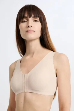 ETAM Sujetadores Post-Mastectomía|Bralette|Sujetador sin aros post-mastectomía con abertura delantera LINO