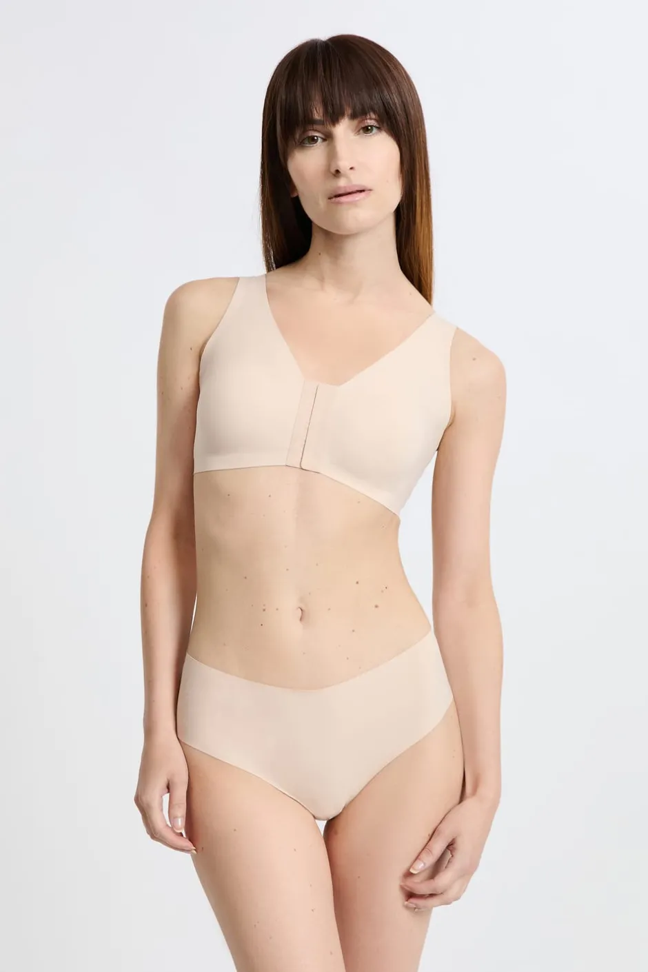 ETAM Sujetadores Post-Mastectomía|Bralette|Sujetador sin aros post-mastectomía con abertura delantera LINO
