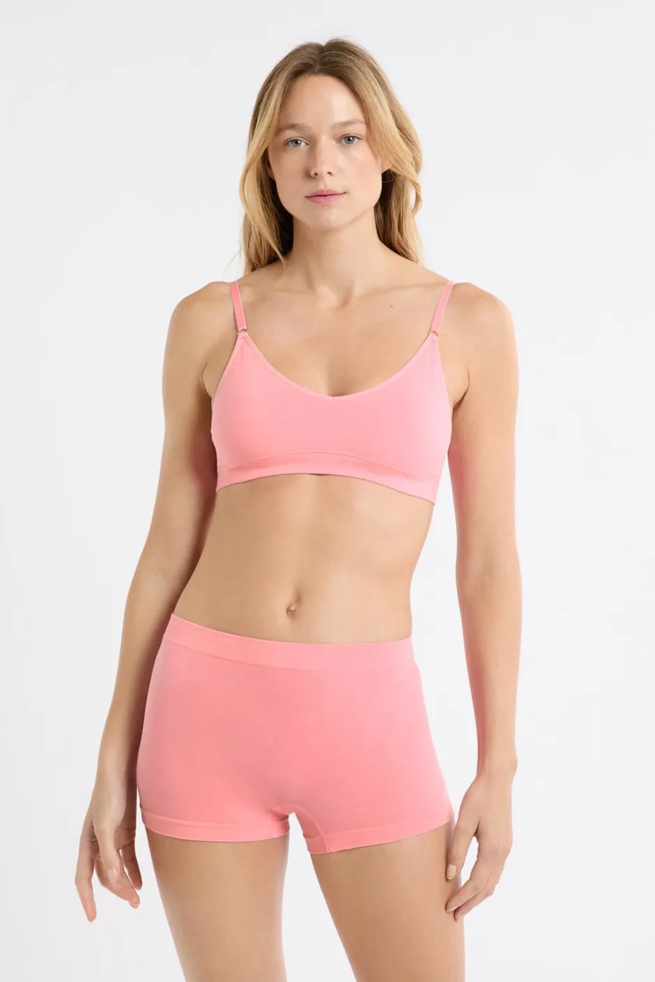 ETAM Bralette|Sin Aro|Sujetador sin costuras con algodón ROSA