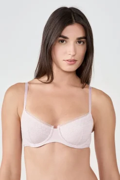 ETAM Sujetadores De Encaje|Sujetadores Talla Grande: Copas D-G|Sujetador sin relleno ROSA EMPOLVADO