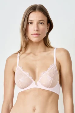 ETAM Sujetadores De Encaje|Sujetadores Talla Grande: Copas D-G|Sujetador sin relleno de encaje ROSA CLARO