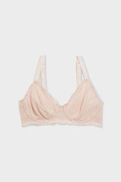 ETAM Sujetadores Talla Grande: Copas D-G|Balconette|Sujetador sin relleno efecto minimizador talla 1 ROSA PÁLIDO