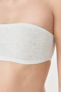 ETAM Sin Tirantes|Sin Aro|Sujetador sin tirantes sin aros de algodón orgánico elástico PLATA