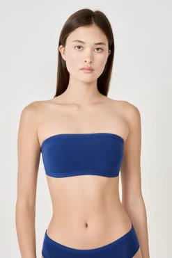 ETAM Sin Tirantes|Sin Aro|Sujetador sin tirantes sin aros de algodón orgánico elástico AZUL MARINO