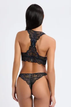 ETAM Bralette|Sin Aro|Sujetador tejido brillante NEGRO