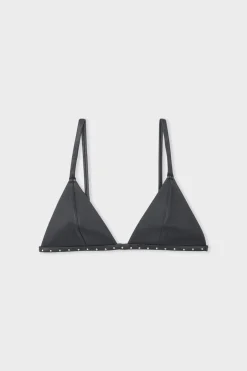 ETAM Sujetadores Sexy|Triángulo|Sujetador triangular de cuero NEGRO