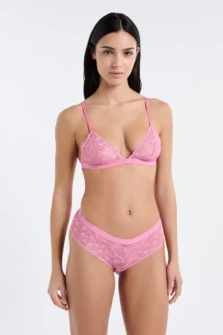 ETAM Sujetadores De Encaje|Sujetadores Sexy|Sujetador triangular de encaje ROSA
