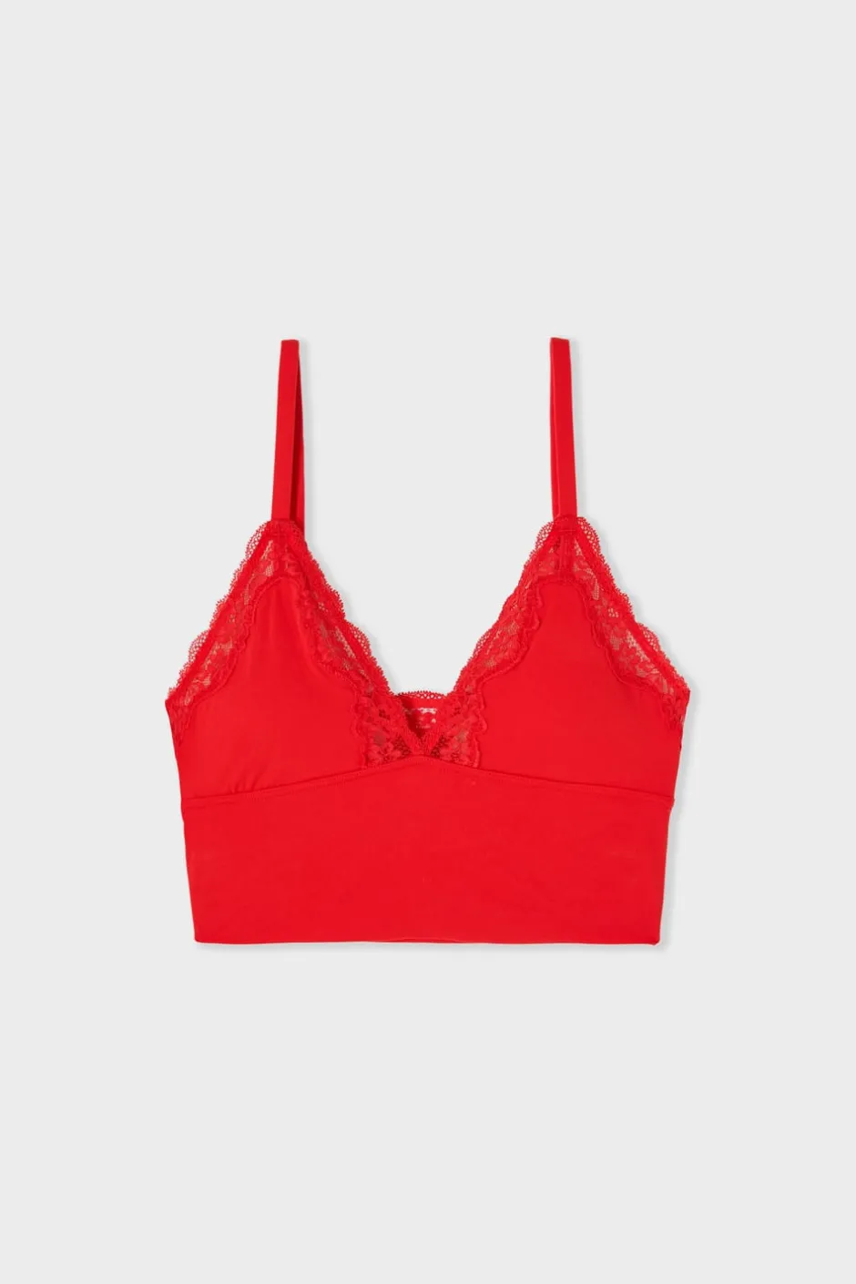 ETAM Triángulo|Sin Aro|Sujetador triangular de microfibra y encaje ROJO