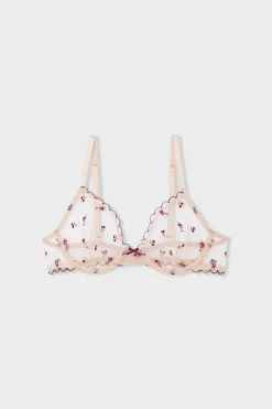 ETAM Sujetadores Talla Grande: Copas D-G|Sujetadores Sexy|Sujetador triangular de tul con estampado BLUSH