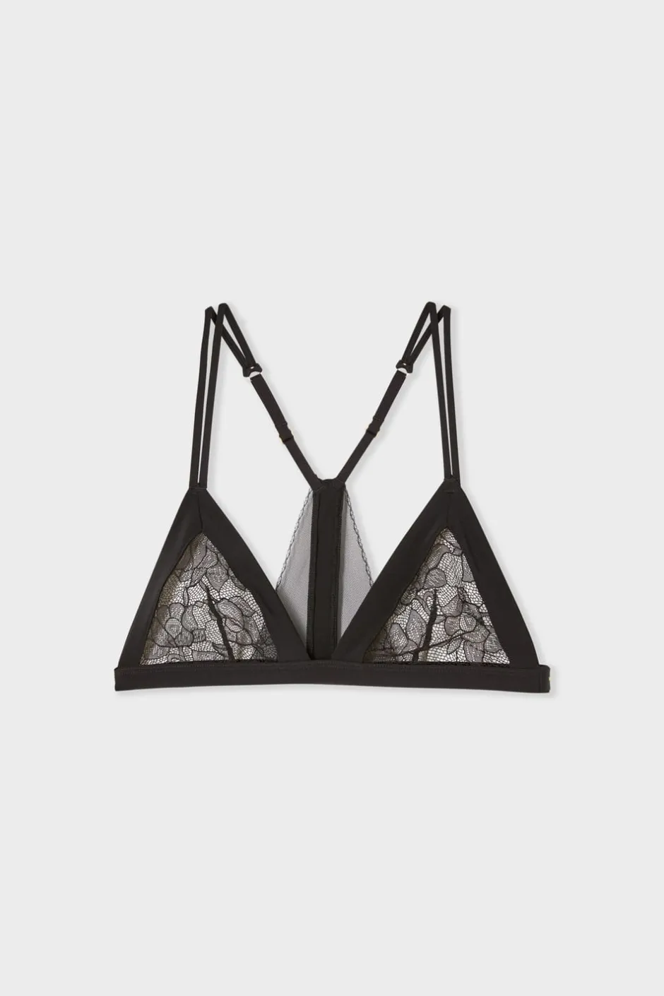 ETAM Sujetadores De Encaje|Sujetadores Sexy|Sujetador triangular sin aros de encaje NEGRO