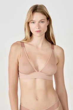 ETAM Sujetadores Talla Grande: Copas D-G|Sujetadores Invisibles|Sujetador triángulo sin aros de tul BLUSH