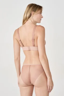 ETAM Sujetadores Talla Grande: Copas D-G|Sujetadores Invisibles|Sujetador triángulo sin aros de tul BLUSH