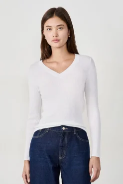 ETAM Cuello En V|Jerséis|Suéter cuello en V BLANCO