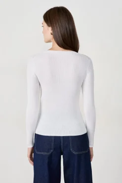 ETAM Cuello En V|Jerséis|Suéter cuello en V BLANCO