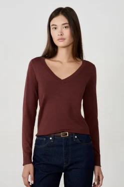 ETAM Básicos|Cuello En V|Suéter cuello en V MARRÓN
