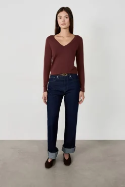 ETAM Básicos|Cuello En V|Suéter cuello en V MARRÓN