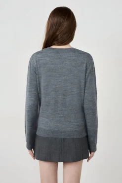 ETAM Básicos|Cuello Redondo|Suéter de manga larga de lana GRIS