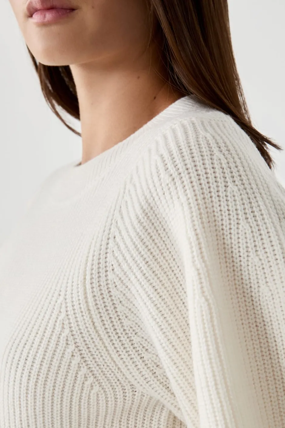 ETAM Cuello Redondo|Jerséis|Suéter de mangas abullonadas BEIGE