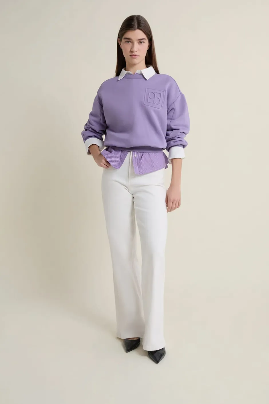 ETAM Cuello Redondo|Sudaderas|Sweatshirt manches longues VIOLET
