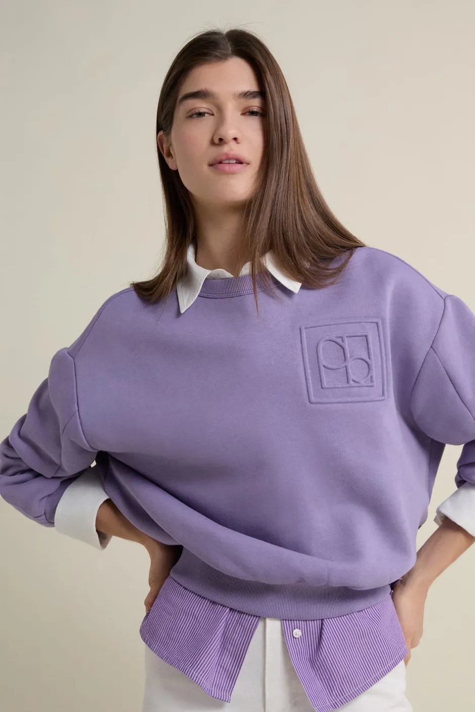 ETAM Cuello Redondo|Sudaderas|Sweatshirt manches longues VIOLET