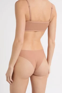 ETAM Braguitas Invisibles|Tanga Brasileño|Tanga alto de microfibra MAQUILLAJE