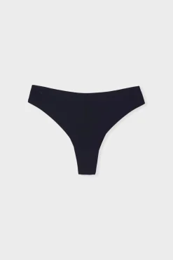 ETAM Braguitas Invisibles|Tanga Brasileño|Tanga alto de microfibra NEGRO