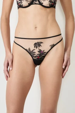 ETAM Tanga Brasileño|Tanga bordado NEGRO