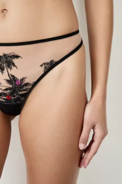 ETAM Tanga Brasileño|Tanga bordado NEGRO