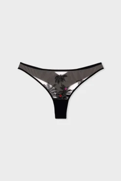 ETAM Tanga Brasileño|Tanga bordado NEGRO