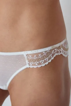 ETAM Braguitas Novias|Tanga Brasileño|Tanga bordado CRUDO