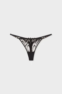 ETAM Tanga|Novedades Braguitas|Tanga bordado NEGRO