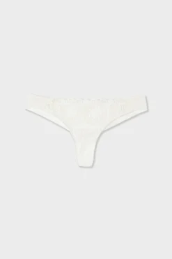 ETAM Tanga Brasileño|Tanga bordado BLANCO