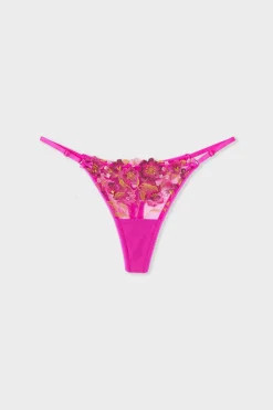 ETAM Tanga|Tanga bordado FUCSIA