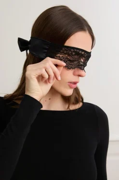 ETAM Braguitas Encaje|Tanga Brasileño|Tanga bordado con lazos NEGRO